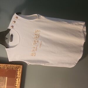 Balmain Paris Sleeveless Tank Top White Medium